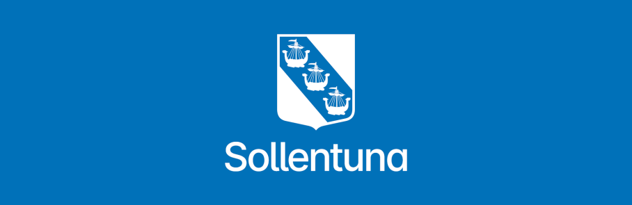 Sollentuna kommun logotyp, vit mot blå bakgrund